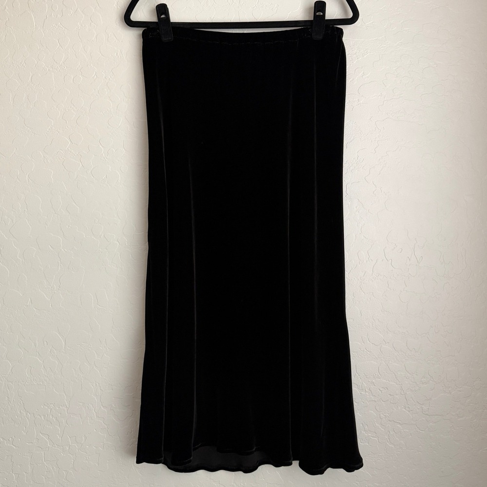 Harari Women's Velour Midi Skirt Black 2x